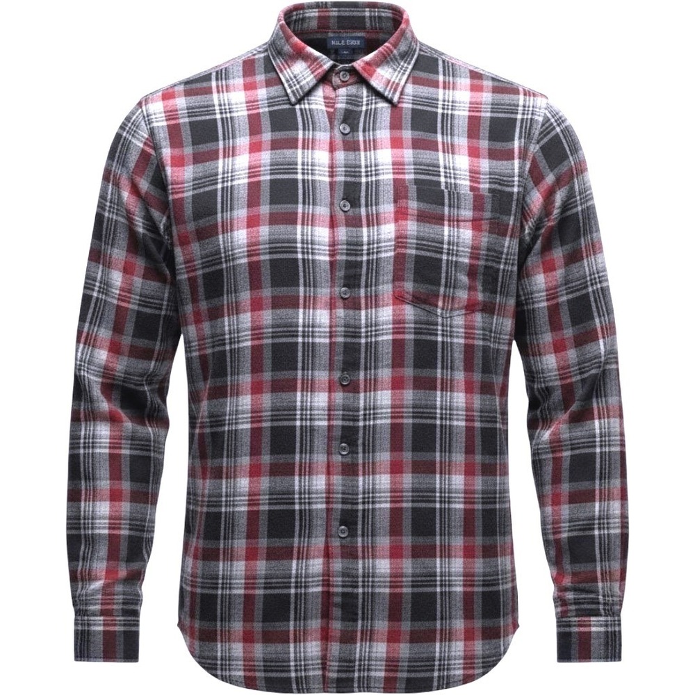 Falls Creek Flannel Shirt Mens XXL Red Black Plaid Heavy Cotton Rugged Grunge